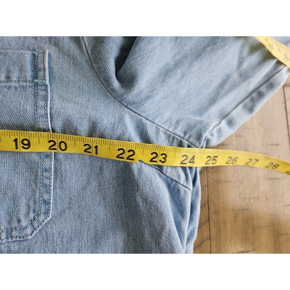 Time And Tru Denim Dress XL Blue Pockets Minimalist Cotton Basic Coastal Capsule - Picture 10 of 16